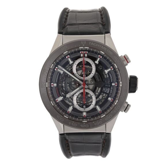 TAG Heuer Carrera CAR201U-0 Skeleton Brown Automatic 43mm Men's Watch - Picture 1 of 12